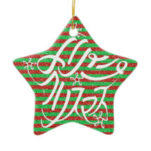Tipografía de Feliz Navidad en forma de estrella y