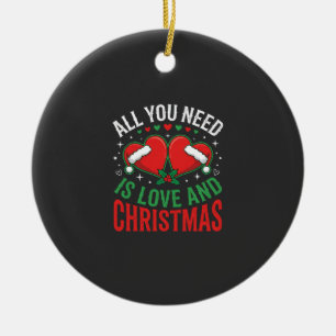 Adorno De Cerámica Tipografía de Gorro de Santa Amor de Navidad