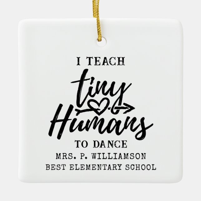 Adorno De Cerámica Tipografía de guión de bailarina personalizada (Anverso)