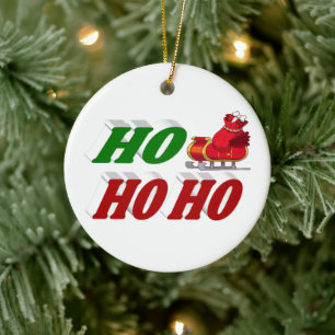 Adorno De Cerámica Tipografía de los Navidades Ho Ho Santa Sleigh