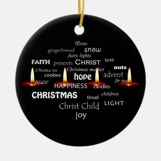 Adorno De Cerámica Tipografía de navidades (Frente)