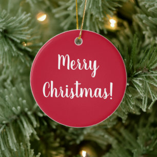 Adorno De Cerámica Tipografía de Red Merry Christmas Navidades 2022