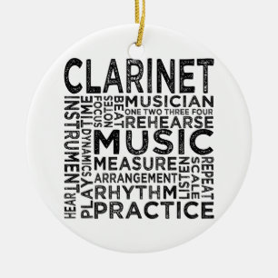 Adorno De Cerámica Tipografía del Clarinet