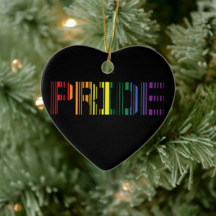 Adorno De Cerámica Tipografía del escaneo del arcoiris del orgullo