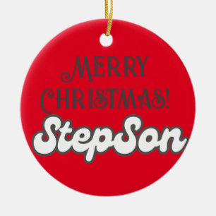 Adorno De Cerámica Tipografía divertida de Guay Feliz Navidad Stepson