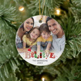 Adorno De Cerámica Típografía espiritual de Navidades de BELIEVE 2 Fo
