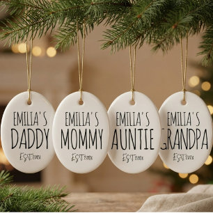 Adorno De Cerámica Tipografía minimalista personalizada Nuevo mamá y