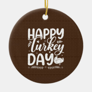 Adorno De Cerámica Tipografía otoñal del "Feliz Día de Turquía" festi