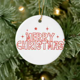 Adorno De Cerámica Tipografía Retro Feliz Navidad