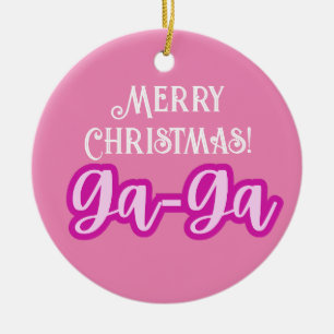 Adorno De Cerámica Tipografía rosa bonito Feliz Navidad Ga-Ga