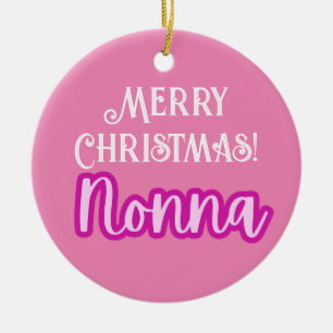 Adorno De Cerámica Tipografía rosa bonito Feliz Navidad Nonna