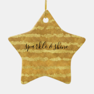 Adorno De Cerámica Tiras Glitzy Gold Sparkle Shine