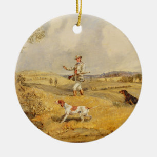 Adorno De Cerámica Tiroteo de la perdiz (aceite en el panel)