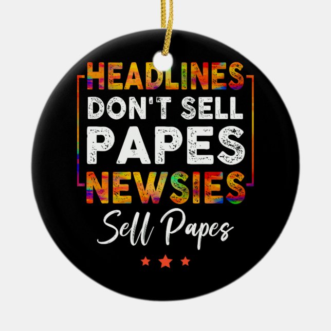 Adorno De Cerámica Titulares No vendan papas Newsies venden papas (Frente)
