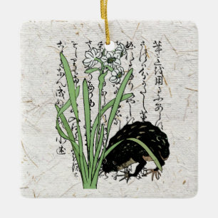 Adorno De Cerámica Toad de rana botánica japonesa del siglo XVIII
