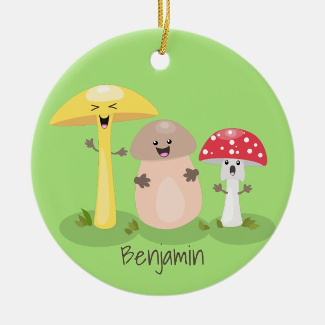 Adorno De Cerámica Toadstool de hongos de hongo de kawaii (Frente)