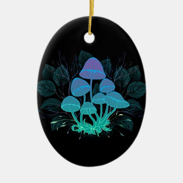 Adorno De Cerámica Toadstools en Bushes (Frente)