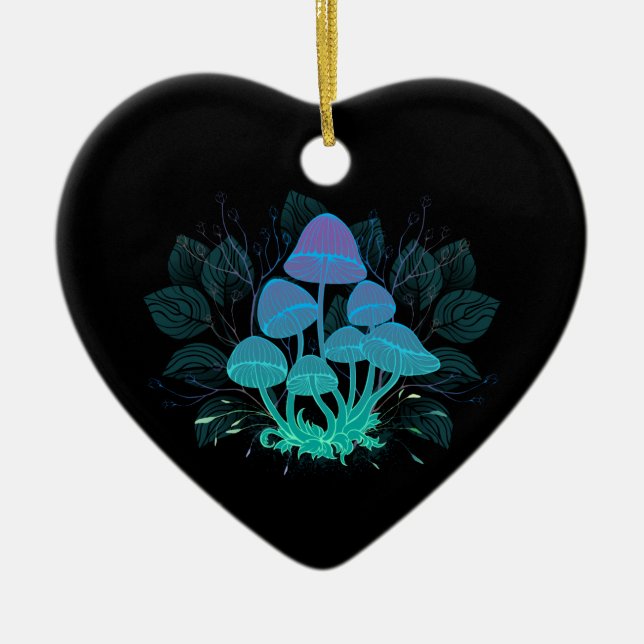 Adorno De Cerámica Toadstools en Bushes (Frente)