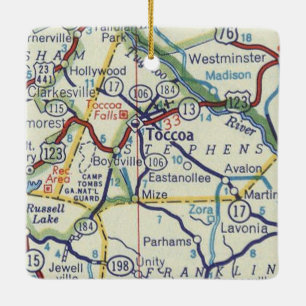 Adorno De Cerámica Toccoa GA Mapa de cosechas