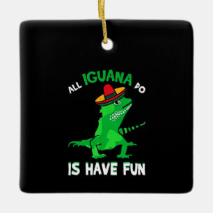 Adorno De Cerámica Toda la Iguana es divertida