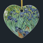 Adorno De Cerámica Todavía de Van Gogh vida: Florero con los iris<br><div class="desc">Todavía de Van Gogh vida: Florero con los iris-- Todavía de Van Gogh vida: Florero con todavía de los iris vida: El florero con los iris de Vincent van Gogh sigue siendo una pintura floral de la vida del impresionismo del poste de la bella arte del vintage que ofrece un...</div>