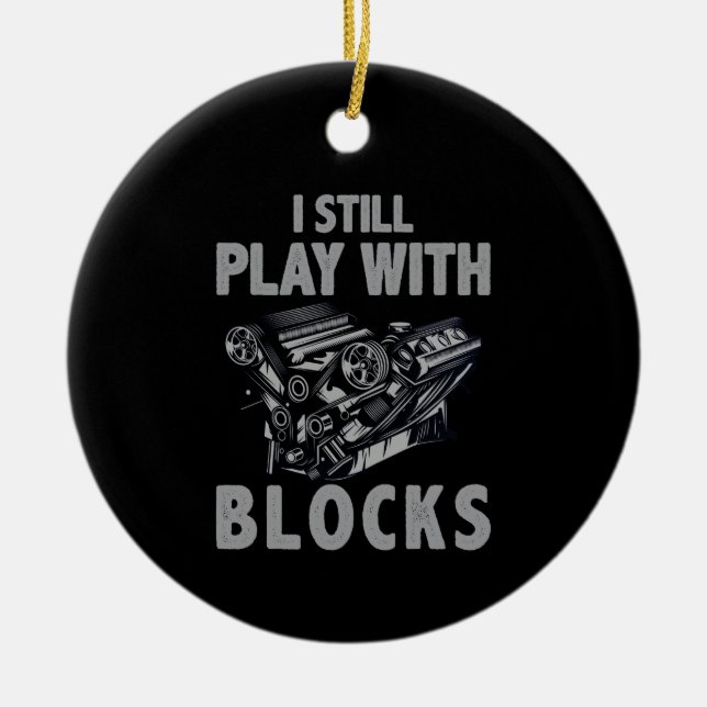 Adorno De Cerámica Todavía Juego Con La Carreras Blocks (Frente)