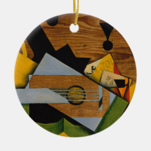 Adorno De Cerámica Todavía vida con una guitarra