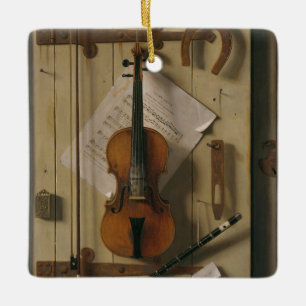 Adorno De Cerámica Todavía vida, violín y música