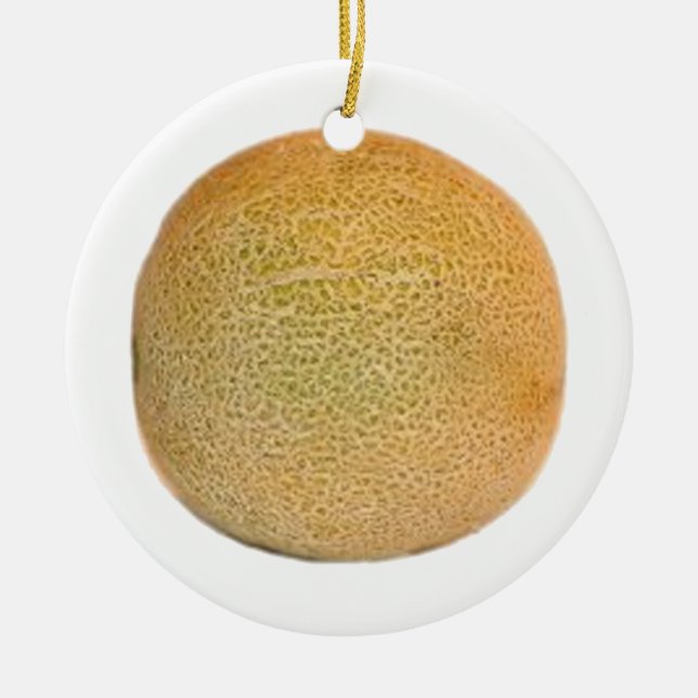 Adorno De Cerámica Todo Cantaloupe Melon (Frente)