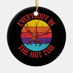 Adorno De Cerámica Todo El Mundo En La Bañera Caliente Crawfish Comie