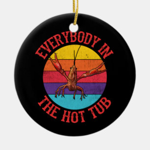 Adorno De Cerámica Todo El Mundo En La Bañera Caliente Crawfish Comie