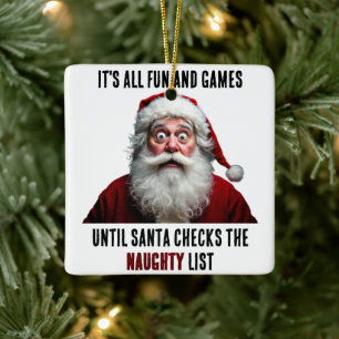Adorno De Cerámica Todo es diversión y juegos, Navidades de Santa Cla