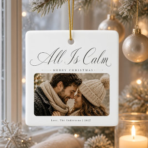 Adorno De Cerámica Todo está tranquilo Foto personalizada de pareja N