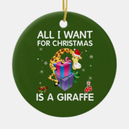 Adorno De Cerámica Todo Lo Que Quiero De Los Navidades Es Una Girafa 