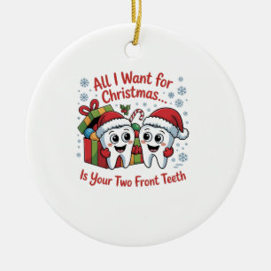 Adorno De Cerámica Todo lo que quiero para los Navidades son tus dos