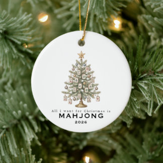 Adorno De Cerámica Todo lo que Quiero para Navidad es Mahjong Diverti