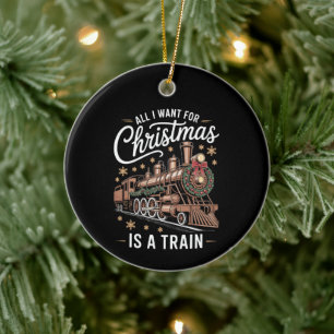 Adorno De Cerámica Todo lo que quiero para Navidad es una locomotora