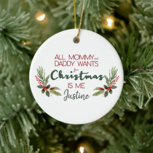 Adorno De Cerámica Todo mamá/papá quiere Navidades, tarjeta magnética