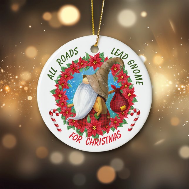 Adorno De Cerámica Todos los caminos llevan a Gnome para Navidades (Subido por el creador)