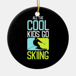 Adorno De Cerámica Todos Los Niños De Guay Van A Esquiar