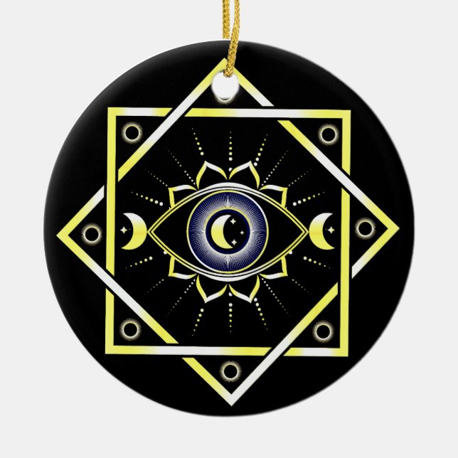 Adorno De Cerámica Todos Los Ojos De Dios - tercer ojo mítico, luna (Frente)