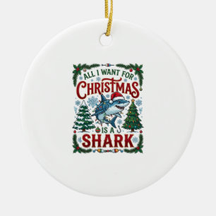 Adorno De Cerámica Todos Quieren Tiburones De Navidad Pinos