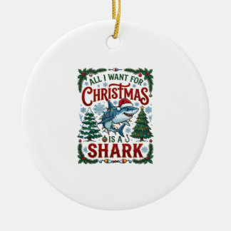 Adorno De Cerámica Todos Quieren Tiburones De Navidad Pinos