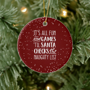 Adorno De Cerámica Todos son Navidades de la lista de traviesos de ju