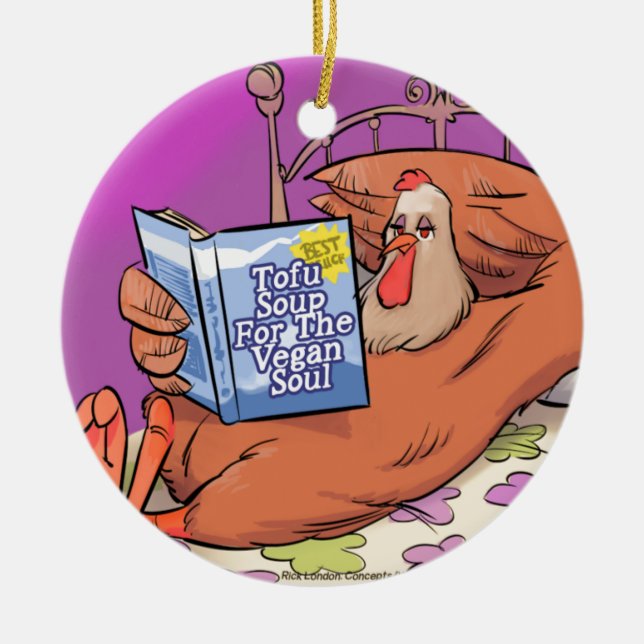 Adorno De Cerámica Tofu Vegan Soul Funny (Frente)