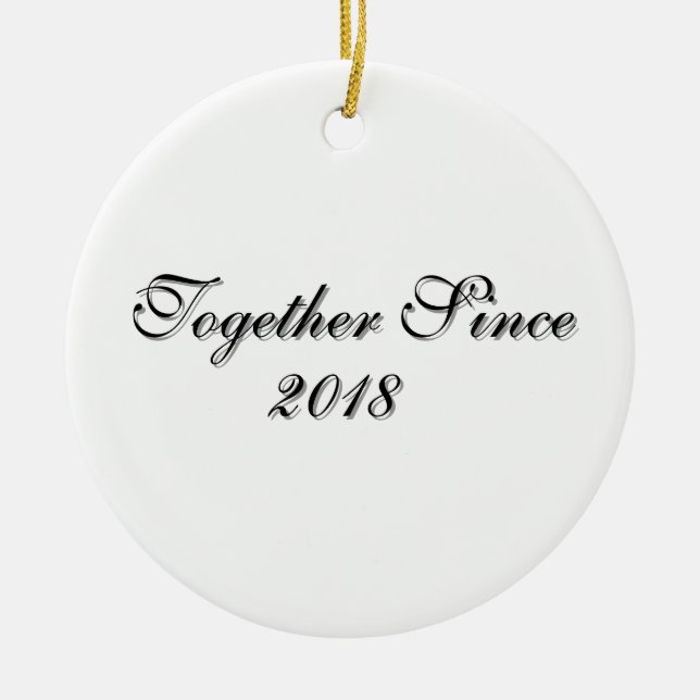 Adorno De Cerámica Together Since Year Personalized Couple Design (Frente)