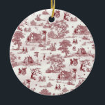 Adorno De Cerámica Toile De Jouy - tarde del vintage<br><div class="desc">Toile De Jouy - tarde del vintage</div>