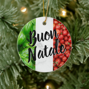 Adorno De Cerámica Tomate Albahaca Buon Natale