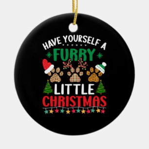 Adorno De Cerámica tómate un navidad peludo
