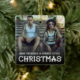 Adorno De Cerámica Tómate una espeluznante foto de pequeños Navidades